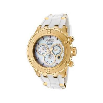 Invicta Watch Men's Midsize Reserve Chronograph 18k Gold Plated White Polyurethane 0525