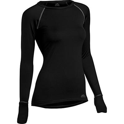 ColdPruf Women's Quest Performance Base Layer Long Sleeve Crew Neck Top, Black