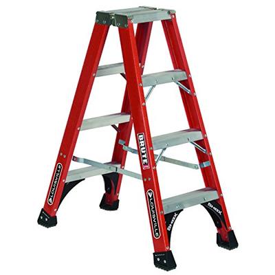 Louisville Ladder FM1404HD Fiberglass Twin Front Ladder, 4-Feet, 375-Pound Duty Rating