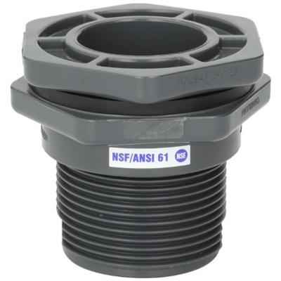 Hayward BFA1020CES 2-Inch Gray PVC Socket by Thread BFA Series Bulkhead Fitting with EPDM Standard F