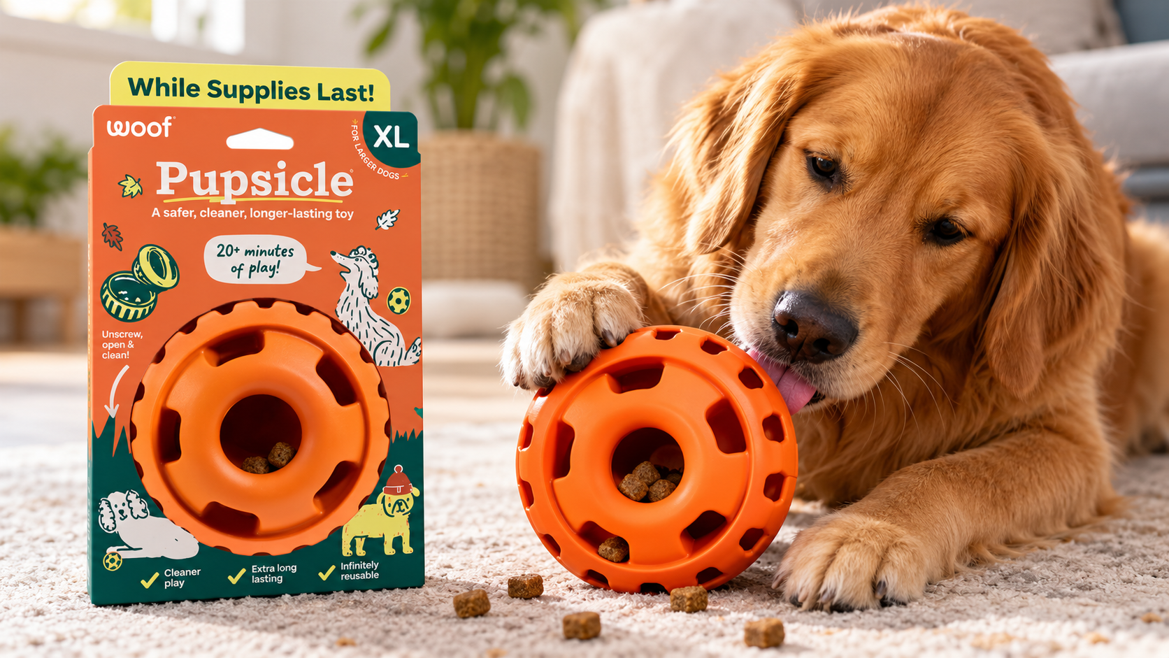 Woof Party Pupsicle Treat Dispensing Dog Toy