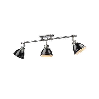 Golden Lighting Duncan 7 Inch Semi Flush Mount - 3602-3SF PW-BK